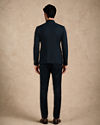 Manyavar Men Blue Knit Jodhpuri Suit with Embellishments
