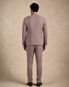 Manyavar Men Dusty Pink Blended Rayon Jodhpuri Suit with Pocket Square