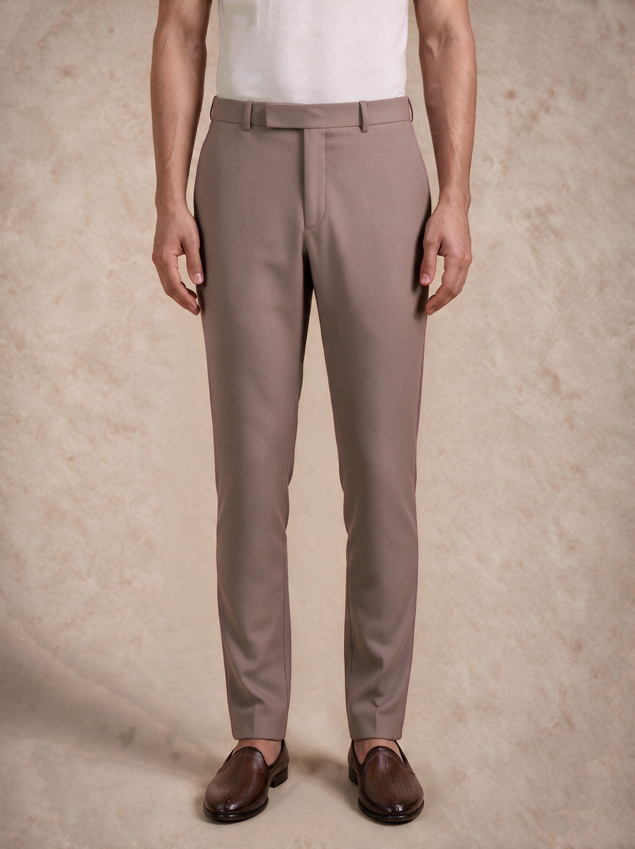 Manyavar Men Dusty Pink Blended Rayon Jodhpuri Suit with Pocket Square
