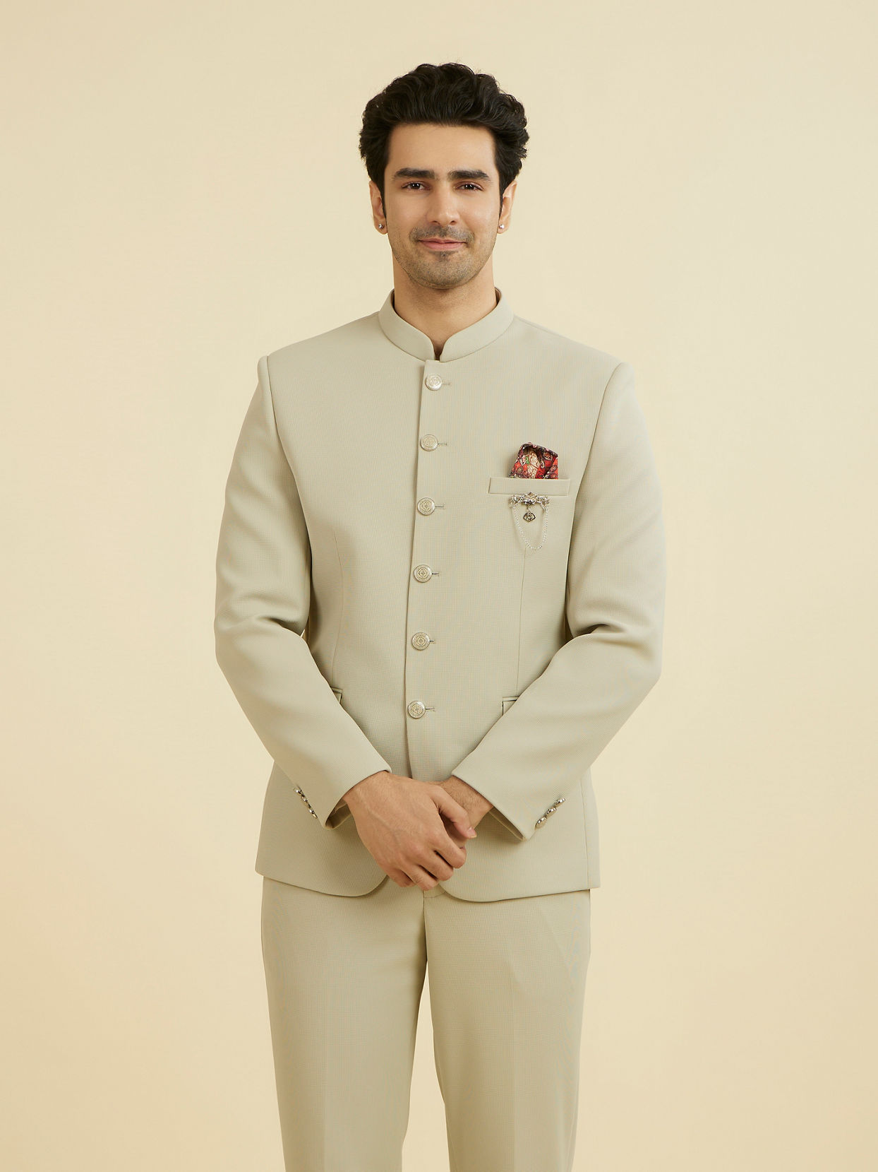 Manyavar Men Regal Pista Jodhpuri Suit