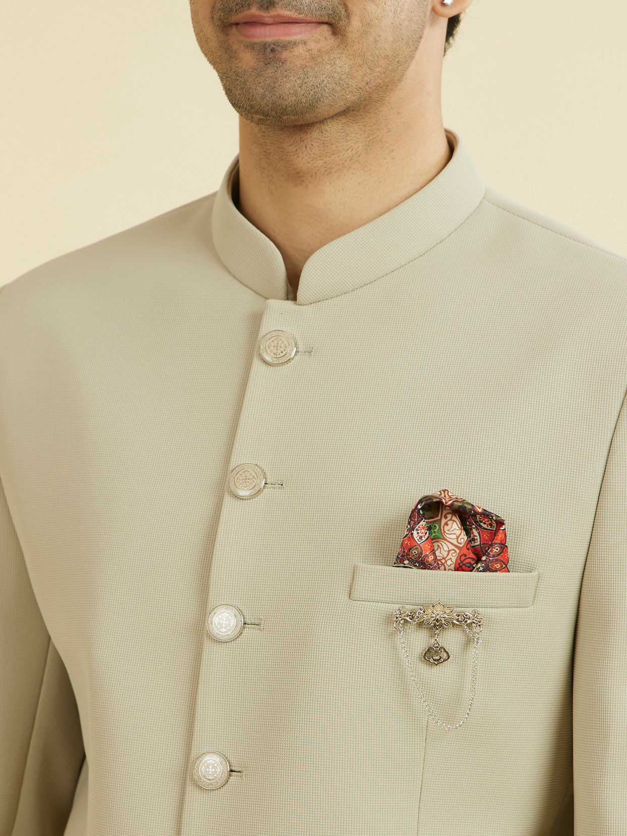 Manyavar Men Regal Pista Jodhpuri Suit
