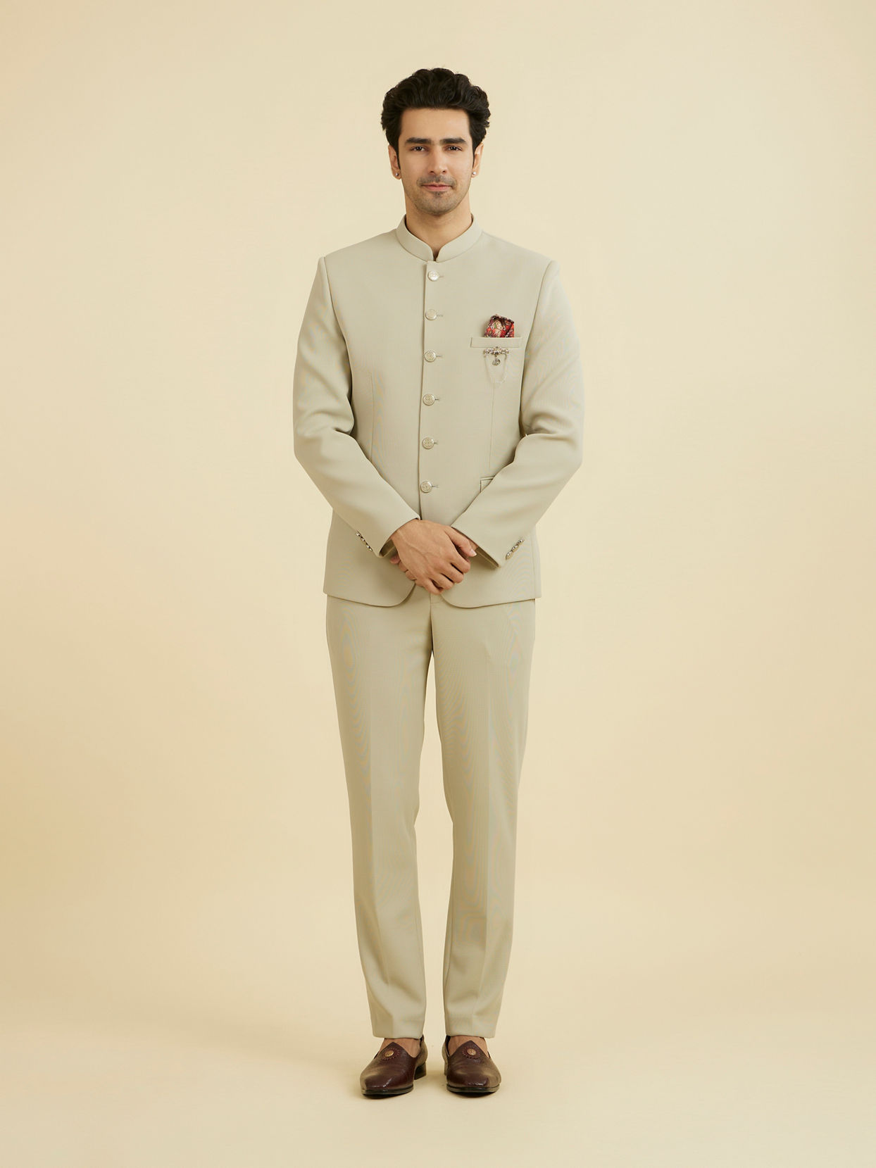 Manyavar Men Regal Pista Jodhpuri Suit
