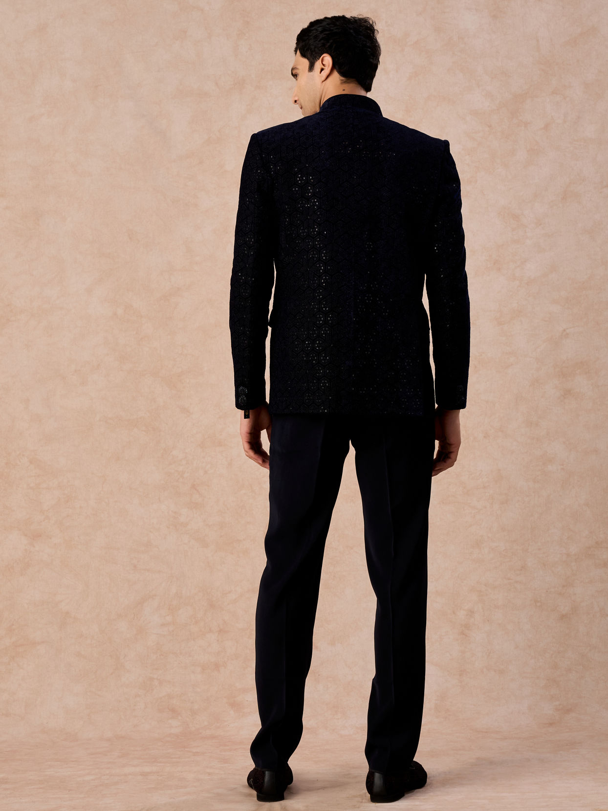 Manyavar Men Velvety Blue Regalia Jodhpuri Suit