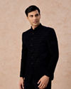 Manyavar Men Velvety Blue Regalia Jodhpuri Suit