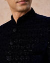 Manyavar Men Velvety Blue Regalia Jodhpuri Suit