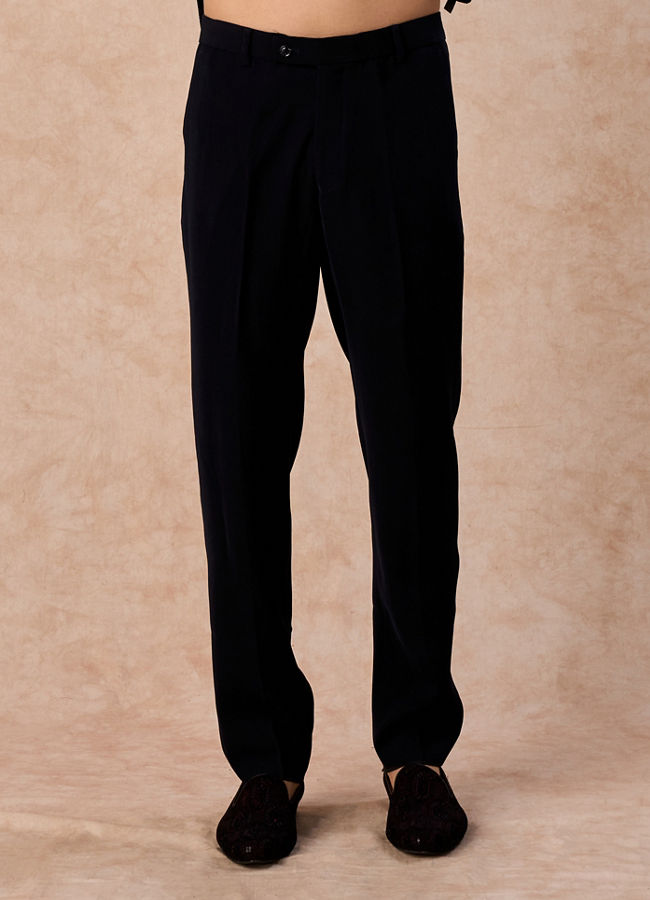 Manyavar Men Velvety Blue Regalia Jodhpuri Suit