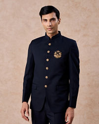 Manyavar Men Blue Majestic Elegance Jodhpuri Suit