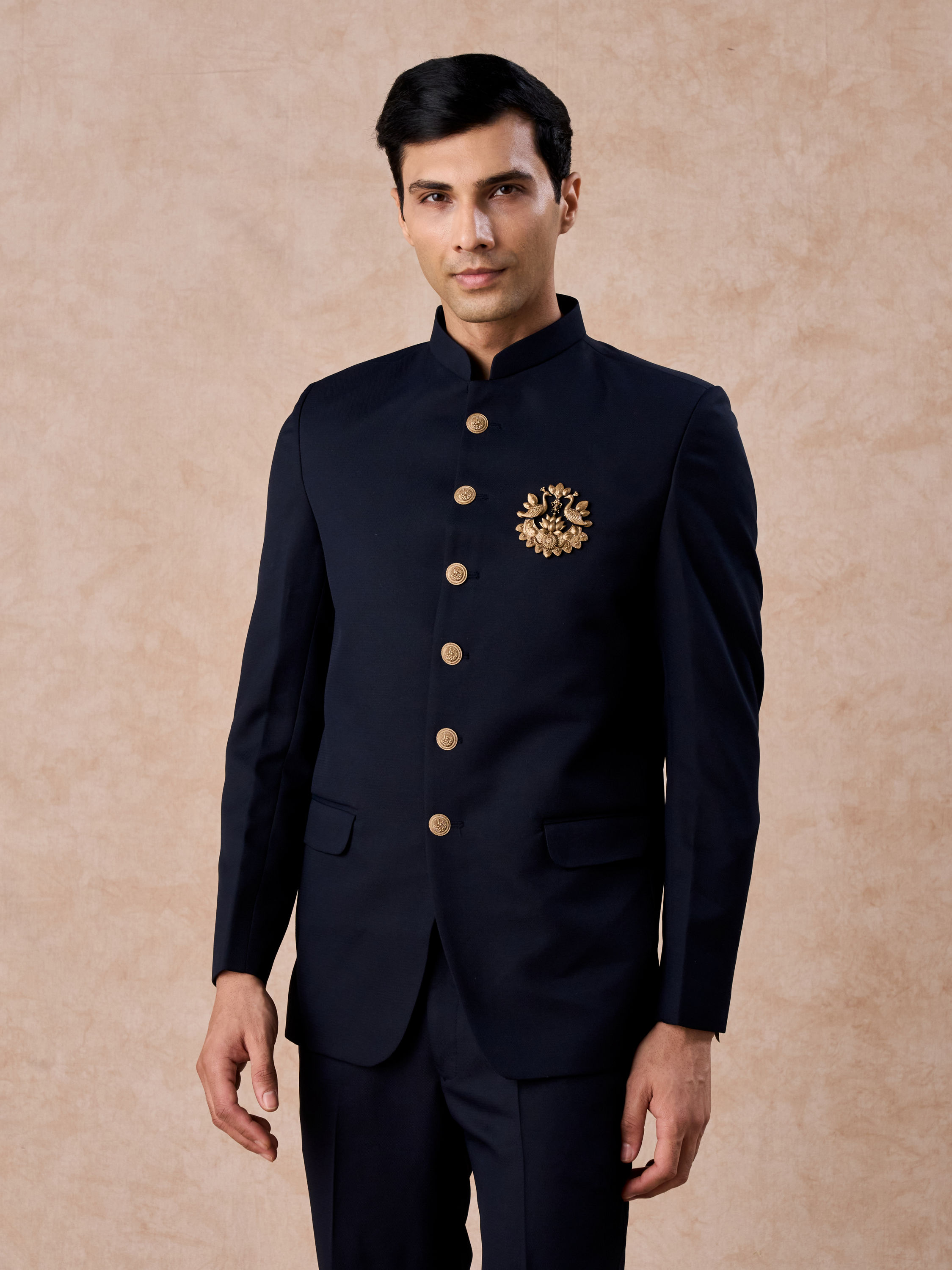 Manyavar Men Blue Majestic Elegance Jodhpuri Suit