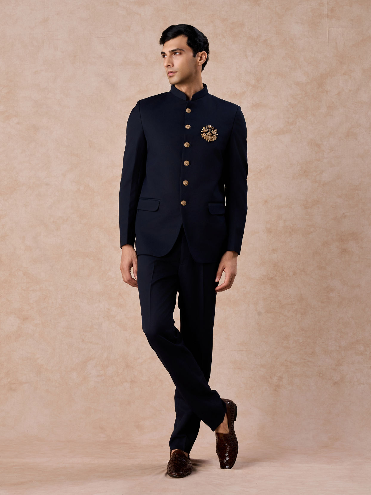 Manyavar Men Blue Majestic Elegance Jodhpuri Suit