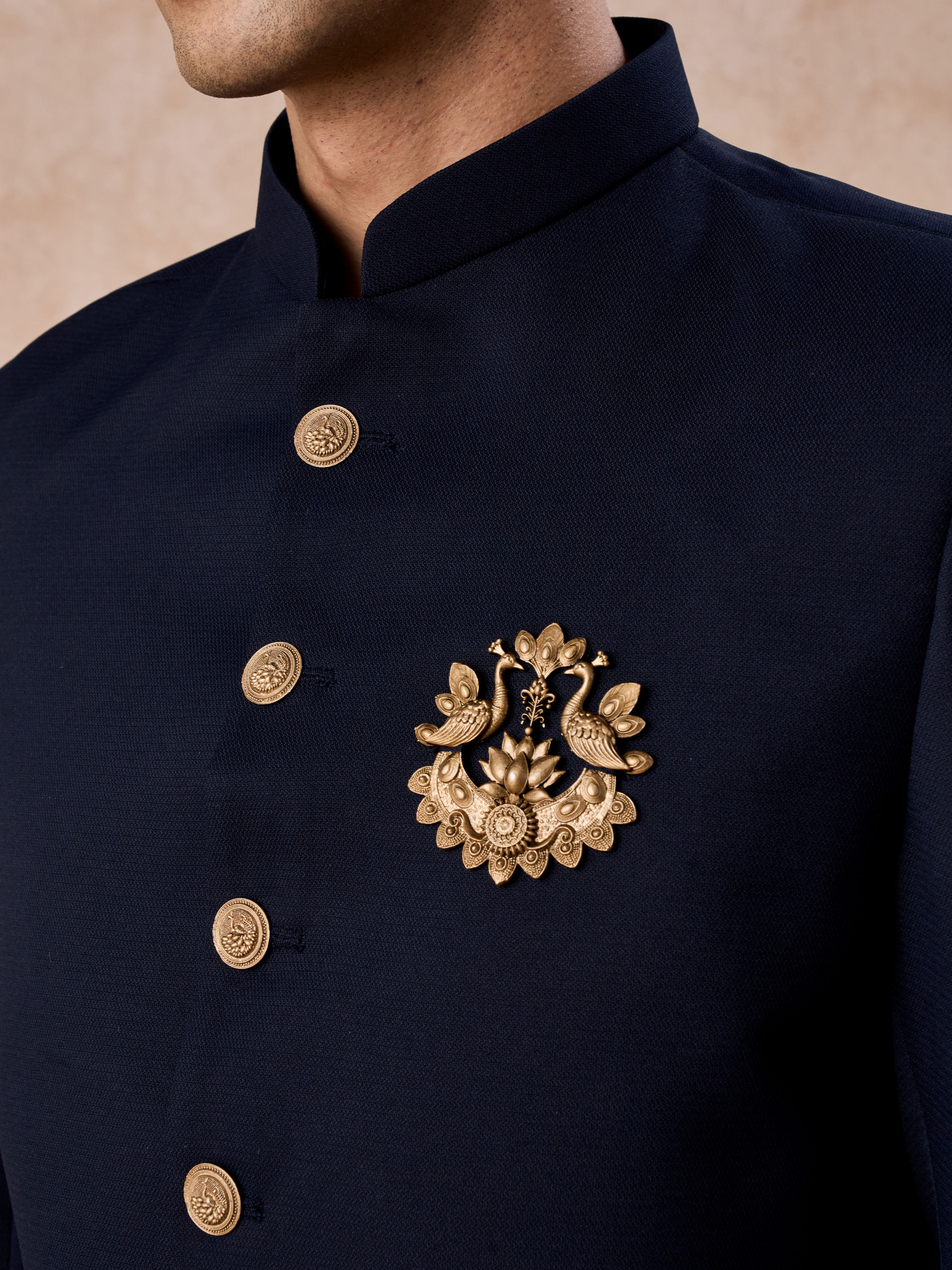 Manyavar Men Blue Majestic Elegance Jodhpuri Suit