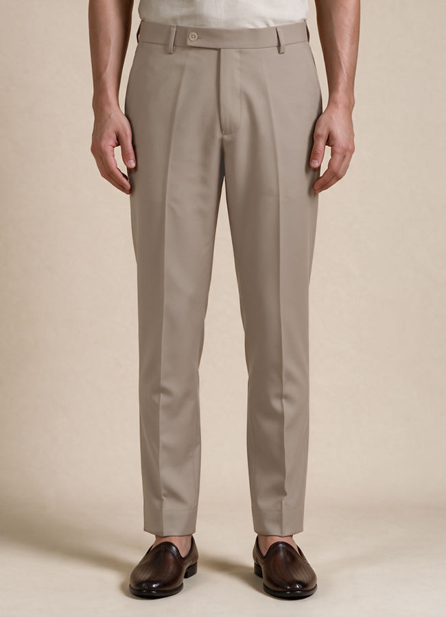 Manyavar Men Beige Blended Rayon Jodhpuri Suit with Embellishment