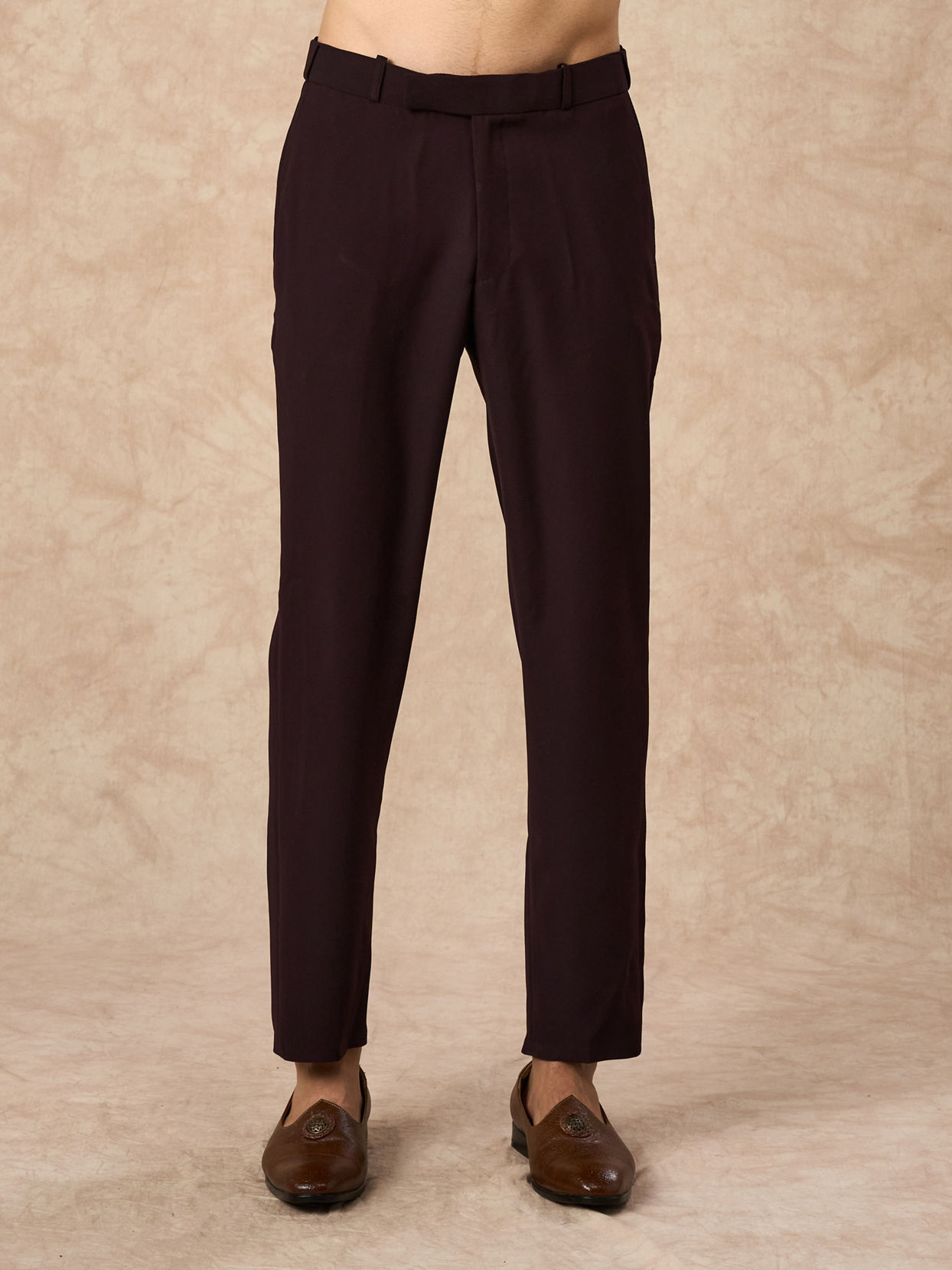 Manyavar Men Wine Blended Rayon Jodhpuri Suit