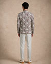 Manyavar Men Cream Velvet Jodhpuri Suit with Embroidery