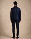 Manyavar Men Blue Blended Rayon Jodhpuri Suit with Embroidery