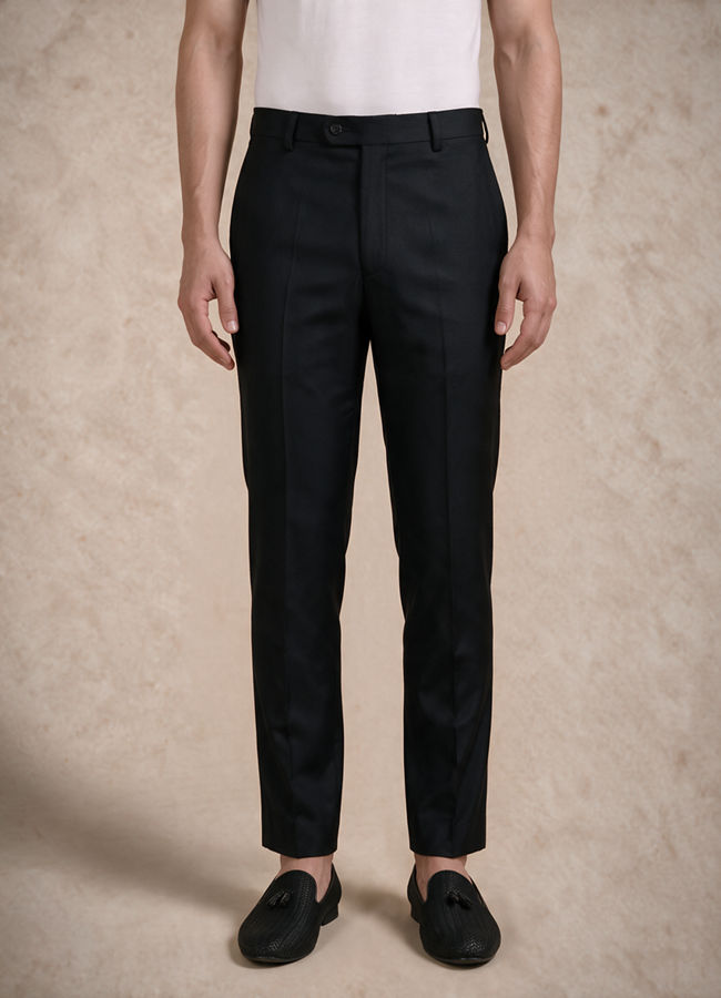 Manyavar Men Black Blended Rayon Jodhpuri Suit with Embroidery
