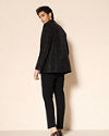 Manyavar Men Black Velvet Embroidered Jodhpuri Suit