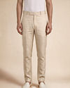 Manyavar Men Beige Blended Cotton Jodhpuri Suit with Embroidery