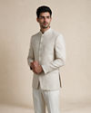 Manyavar Men Cream Brocade Jodhpuri Suit with Embroidery