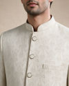 Manyavar Men Cream Brocade Jodhpuri Suit with Embroidery