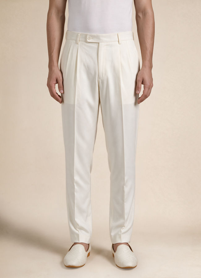 Manyavar Men Cream Brocade Jodhpuri Suit with Embroidery