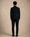 Manyavar Men Black Blended Rayon Jodhpuri Suit with Embroidered Detail