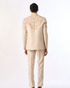 Manyavar Men Beige Art Silk Jodhpuri Suit with Embroidery