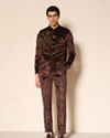 Manyavar Men Brown Velvet Jodhpuri Suit