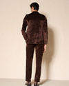Manyavar Men Brown Velvet Jodhpuri Suit