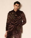 Manyavar Men Brown Velvet Jodhpuri Suit