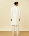 Manyavar Men Pristine White Medallion Patterned Sherwani Set