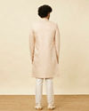 Manyavar Men Veiled Rose Pink Medallion Patterned Sherwani Set