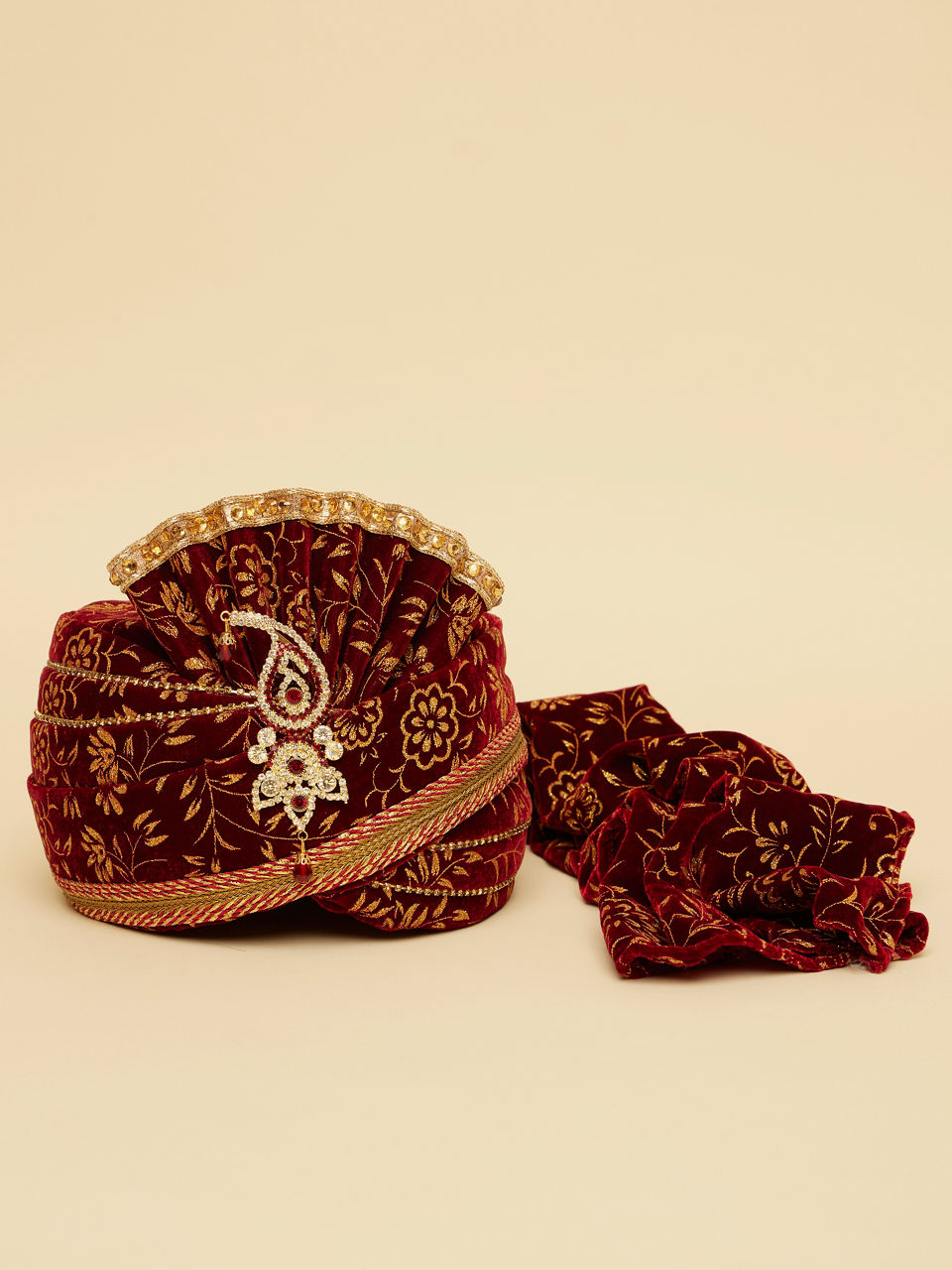Manyavar Men Imperial Maroon Safa