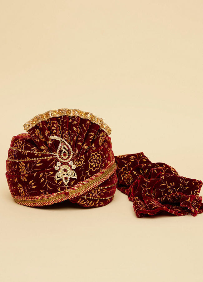 Manyavar Men Imperial Maroon Safa