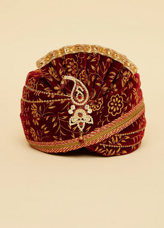 Manyavar Men Imperial Maroon Safa