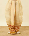 Manyavar Men Pearled Ivory White Royal Bengal Dhoti