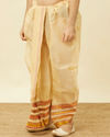 Manyavar Men Pearled Ivory White Royal Bengal Dhoti