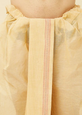 Pearled Ivory White Royal Bengal Dhoti image number 1