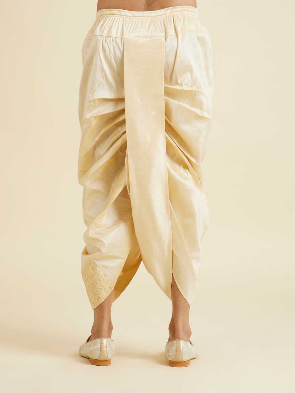 Manyavar Men Radiant Beige Artistic Dhoti