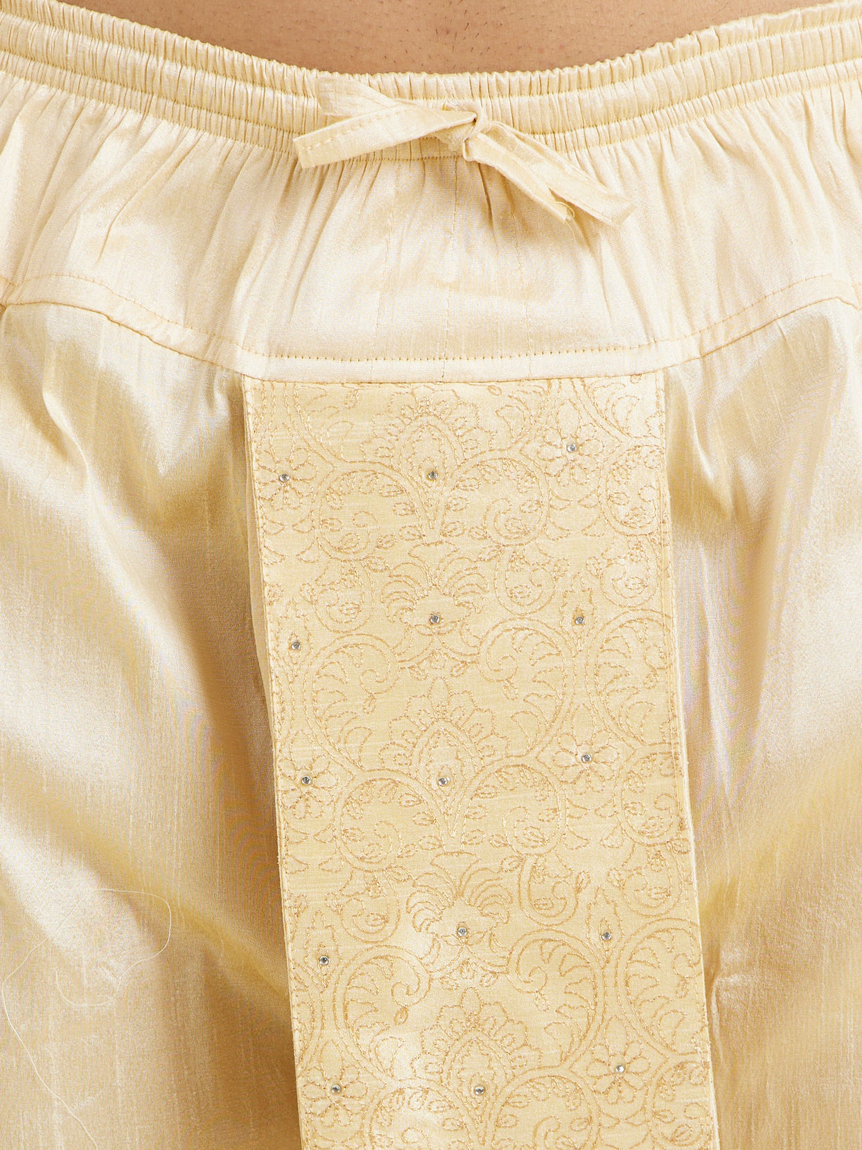 Manyavar Men Radiant Beige Artistic Dhoti
