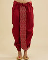 Manyavar Men Maroon Red Floral Embroidered Dhoti with Rhinestones image number 0