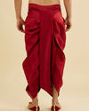 Manyavar Men Maroon Red Floral Embroidered Dhoti with Rhinestones image number 3