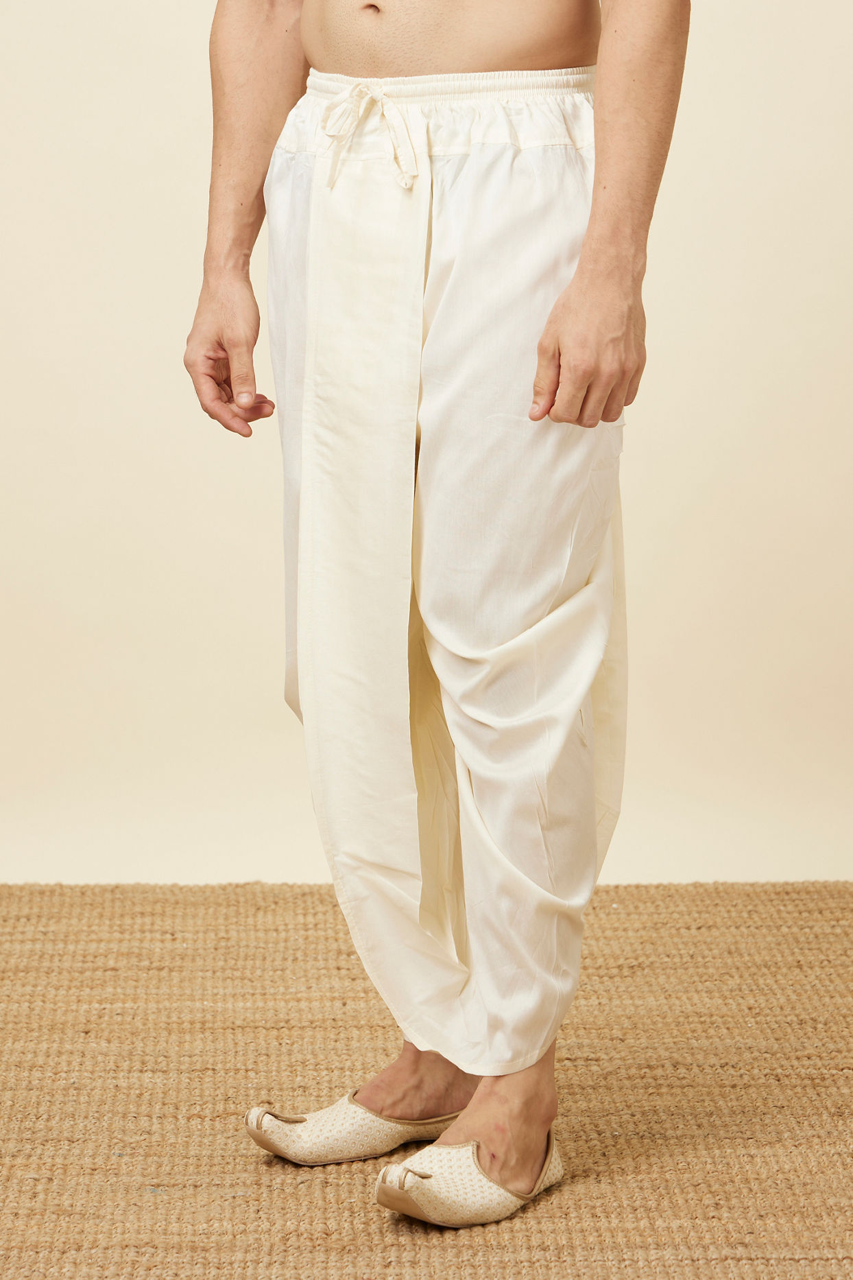 Simple Off White Dhoti image number 1
