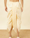 Peach Floral Patterned Sequined Dhoti image number 3
