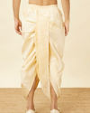 Manyavar Men Peach Floral Patterned Sequined Dhoti