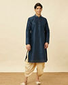 Manyavar Men Peach Floral Patterned Sequined Dhoti