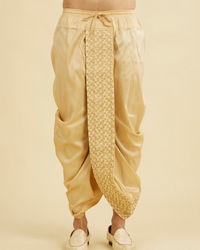 Manyavar Men Fawn Artistic Elegance Dhoti