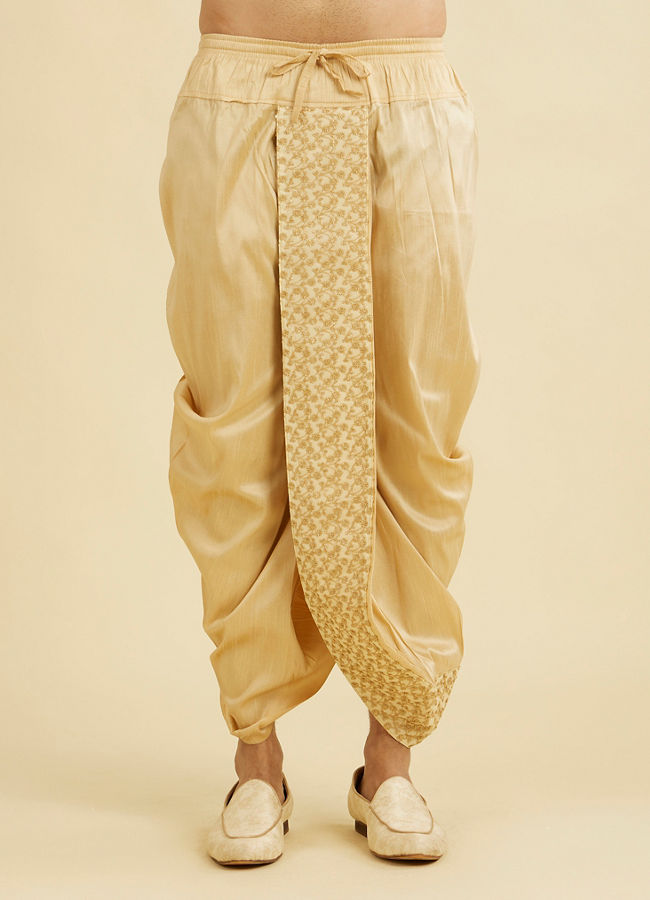 Manyavar Men Fawn Artistic Elegance Dhoti
