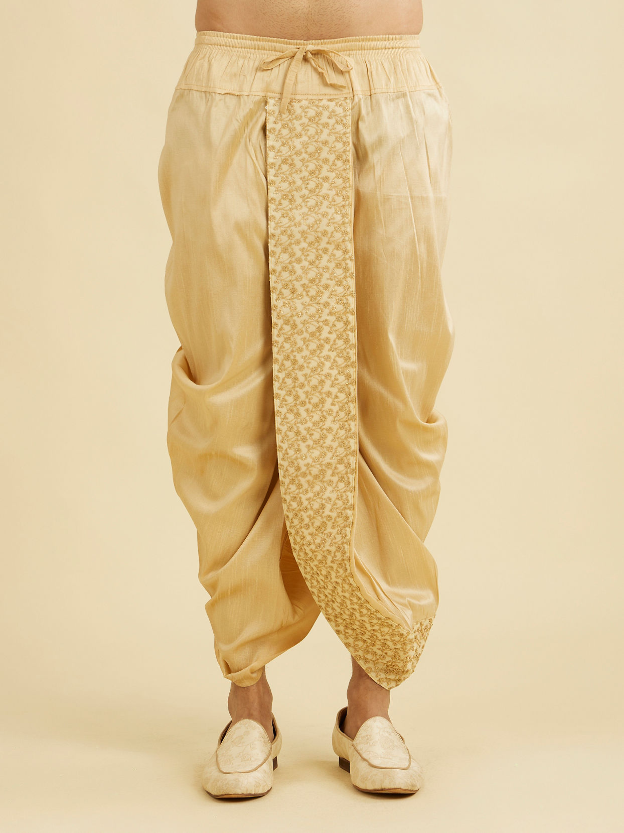 Manyavar Men Fawn Artistic Elegance Dhoti