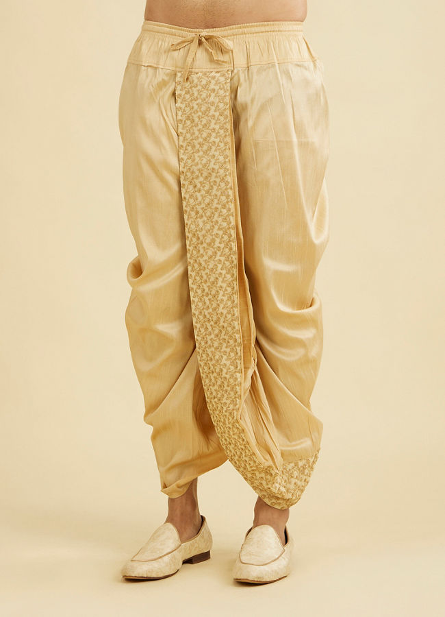 Manyavar Men Fawn Artistic Elegance Dhoti