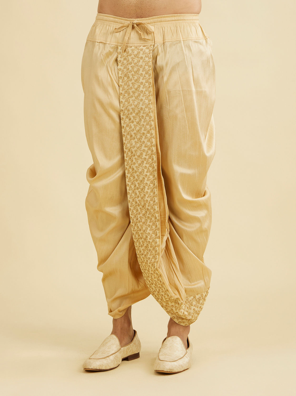 Manyavar Men Fawn Artistic Elegance Dhoti